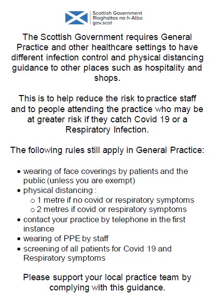 Scottish Government Rules re General Practice December 2021